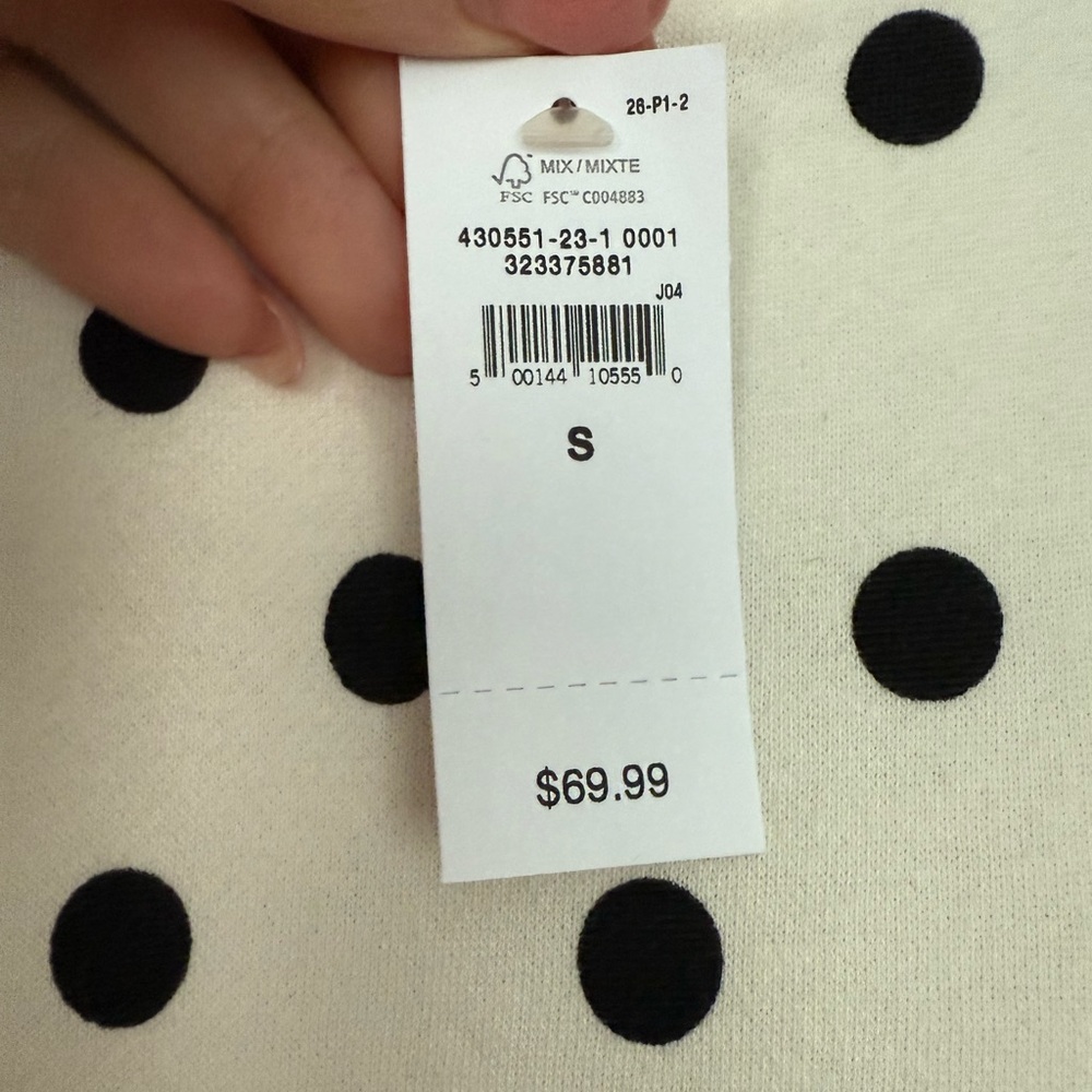 Gap Polka Dot cropped Hoodie - Cream and Black - Picture 5 of 5